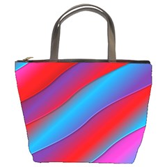 Diagonal Gradient Vivid Color 3d Bucket Bags by BangZart