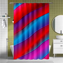 Diagonal Gradient Vivid Color 3d Shower Curtain 48  X 72  (small)  by BangZart