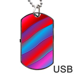 Diagonal Gradient Vivid Color 3d Dog Tag Usb Flash (one Side) by BangZart