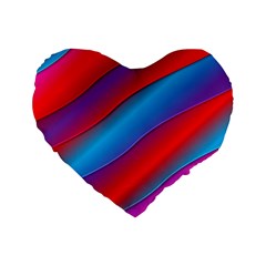 Diagonal Gradient Vivid Color 3d Standard 16  Premium Heart Shape Cushions by BangZart