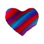 Diagonal Gradient Vivid Color 3d Standard 16  Premium Flano Heart Shape Cushions Front