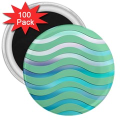 Abstract Digital Waves Background 3  Magnets (100 Pack) by BangZart