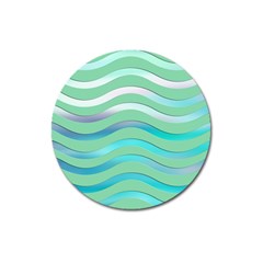 Abstract Digital Waves Background Magnet 3  (round) by BangZart