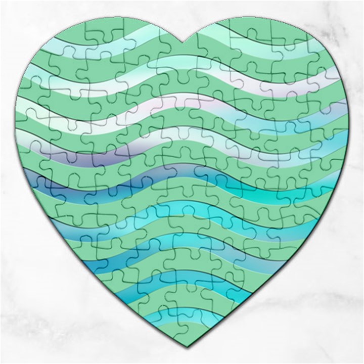 Abstract Digital Waves Background Jigsaw Puzzle (Heart)