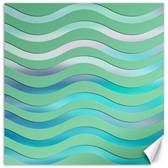 Abstract Digital Waves Background Canvas 12  X 12   by BangZart