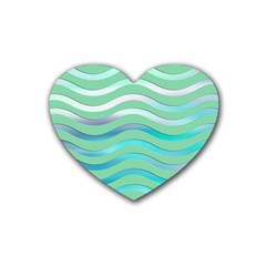 Abstract Digital Waves Background Heart Coaster (4 Pack)  by BangZart