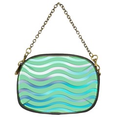 Abstract Digital Waves Background Chain Purses (two Sides)  by BangZart