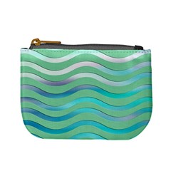 Abstract Digital Waves Background Mini Coin Purses by BangZart