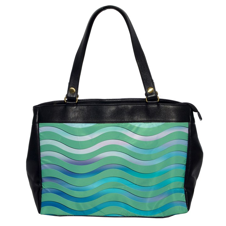 Abstract Digital Waves Background Office Handbags