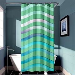 Abstract Digital Waves Background Shower Curtain 36  X 72  (stall)  by BangZart