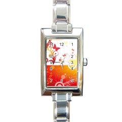 Spring Butterfly Flower Plant Rectangle Italian Charm Watch by BangZart