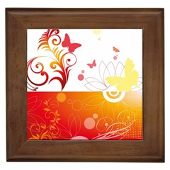 Spring Butterfly Flower Plant Framed Tiles by BangZart