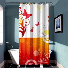 Spring Butterfly Flower Plant Shower Curtain 36  X 72  (stall)  by BangZart