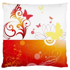 Spring Butterfly Flower Plant Large Flano Cushion Case (one Side) by BangZart