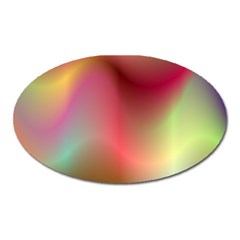 Colorful Colors Wave Gradient Oval Magnet by BangZart