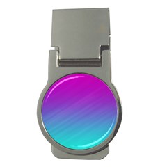 Background Pink Blue Gradient Money Clips (Round) 