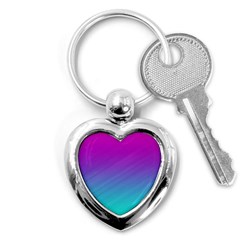 Background Pink Blue Gradient Key Chains (Heart) 