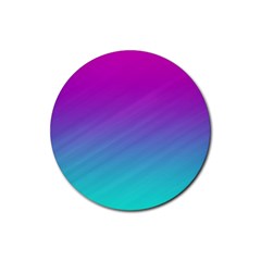 Background Pink Blue Gradient Rubber Coaster (round)  by BangZart