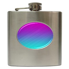 Background Pink Blue Gradient Hip Flask (6 oz)