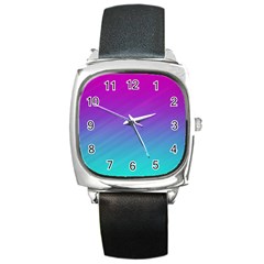 Background Pink Blue Gradient Square Metal Watch