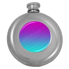 Background Pink Blue Gradient Round Hip Flask (5 oz)