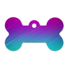 Background Pink Blue Gradient Dog Tag Bone (One Side)