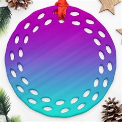 Background Pink Blue Gradient Ornament (Round Filigree)