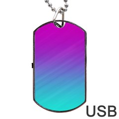 Background Pink Blue Gradient Dog Tag USB Flash (Two Sides)