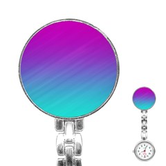 Background Pink Blue Gradient Stainless Steel Nurses Watch