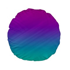 Background Pink Blue Gradient Standard 15  Premium Flano Round Cushions