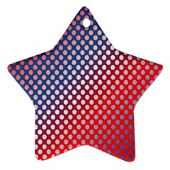 Dots Red White Blue Gradient Ornament (star)