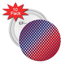 Dots Red White Blue Gradient 2 25  Buttons (10 Pack)  by BangZart