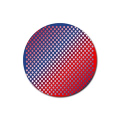 Dots Red White Blue Gradient Rubber Coaster (round)  by BangZart