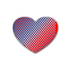 Dots Red White Blue Gradient Heart Coaster (4 Pack)  by BangZart