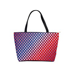 Dots Red White Blue Gradient Shoulder Handbags by BangZart