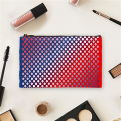 Dots Red White Blue Gradient Cosmetic Bag (medium)  by BangZart