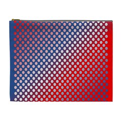 Dots Red White Blue Gradient Cosmetic Bag (xl) by BangZart