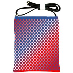 Dots Red White Blue Gradient Shoulder Sling Bags by BangZart