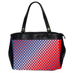 Dots Red White Blue Gradient Office Handbags (2 Sides)  by BangZart