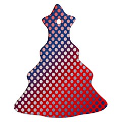 Dots Red White Blue Gradient Ornament (christmas Tree) 