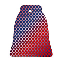 Dots Red White Blue Gradient Bell Ornament (two Sides)