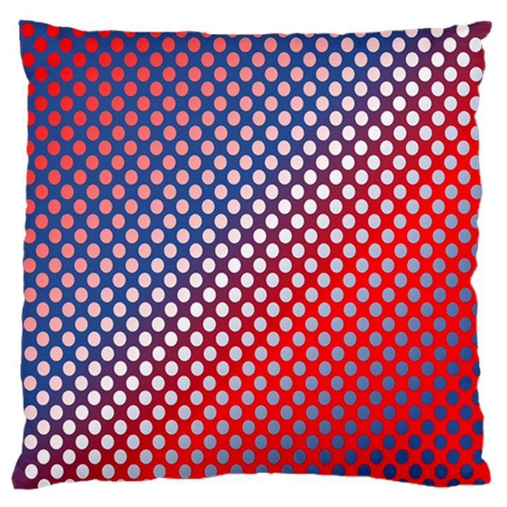 Dots Red White Blue Gradient Large Cushion Case (Two Sides)