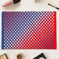 Dots Red White Blue Gradient Cosmetic Bag (xxl)  by BangZart