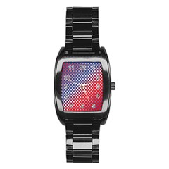 Dots Red White Blue Gradient Stainless Steel Barrel Watch by BangZart