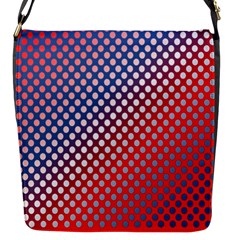 Dots Red White Blue Gradient Flap Messenger Bag (s) by BangZart