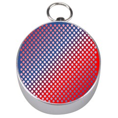 Dots Red White Blue Gradient Silver Compasses by BangZart