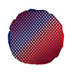 Dots Red White Blue Gradient Standard 15  Premium Flano Round Cushions