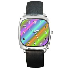 Background Course Abstract Pattern Square Metal Watch by BangZart