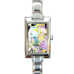 Watercolour Watercolor Paint Ink Rectangle Italian Charm Watch by BangZart