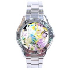 Watercolour Watercolor Paint Ink Stainless Steel Analogue Watch by BangZart